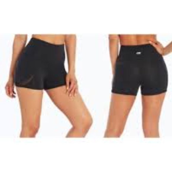 Marika Pants - Marika Hot Energy Flat Waist Yoga Shorts (M)